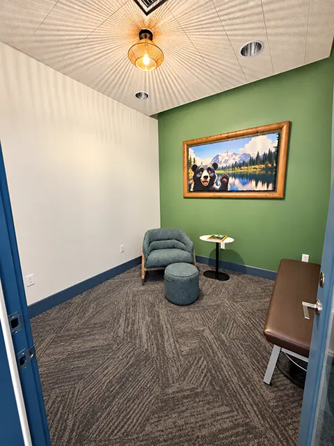 Bright hallway leading to the treatment rooms at Pleasant Valley Pediatric Dentistry